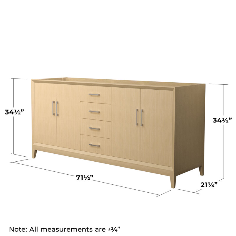 Base de meuble-lavabo double autoportant 71,5 po Janna, Nickel brossé