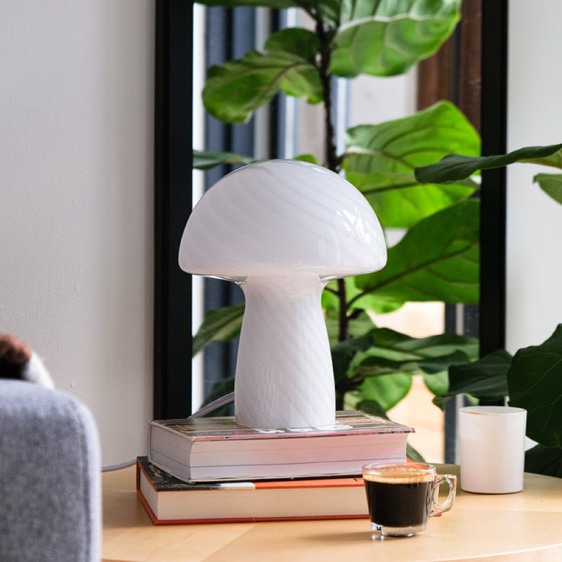 Petite lampe de table en verre, Blanc