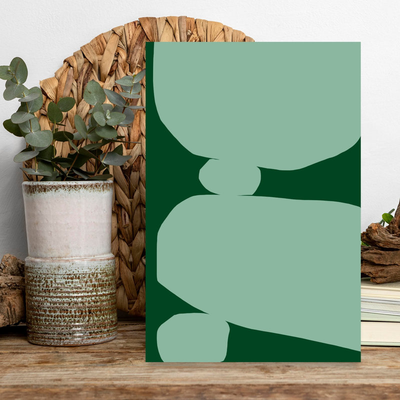 «Stacked Sage Harmony», reproduction d'art mural abstrait contemporain, forêt minimaliste, nature, 18" H x 12" W