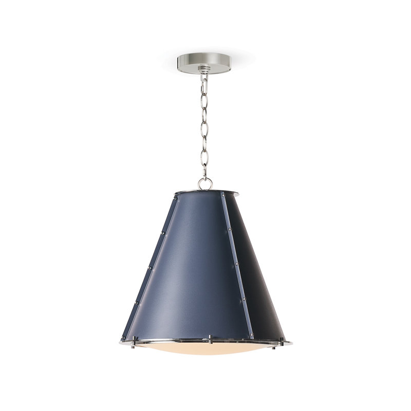 French Maid Chandelier Large, Blue, Polished Nickel