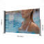 Auvent latéral rétractable 71 po x 138 po, semi-transparent avec impression UV, UPF50 +, idéal pour bloquer la poussière, le soleil et le vent, créant un espace privé pour le jardin, le balcon et la piscine.