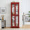 Lighted Glass Curio Display Cabinet,Display Cabinet,Glass Storage Cabinet Glass Wine Cabinet Wood Frame Toy Display For Living Room, Kitchen, Pantry Light Bulb Included