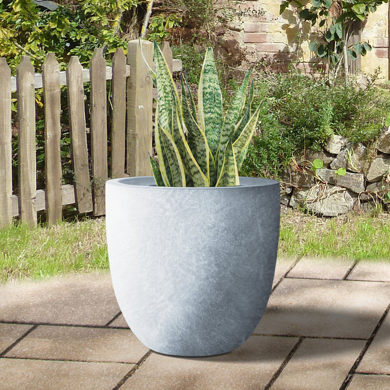 Pot à fleurs en béton Karola, H 12 po x l 14 po x P 14 po, Ciment