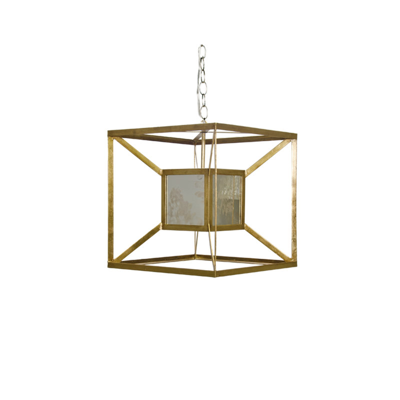 Luminaire suspendu carré à 1 lumière Maxwell, Or