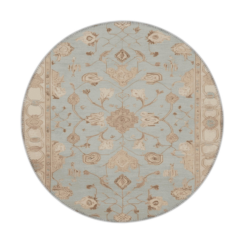 Turkish Beige Indoor and Outdoor Area Rug, Rectangle 5' x 7'