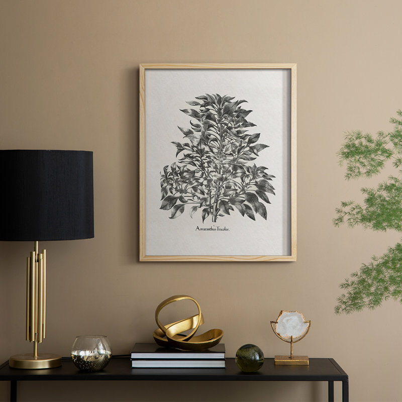 Reproduction florale vintage encadrée «Ccxxxx» - bois massif