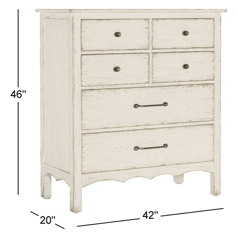 Americana 42'' W 6 - Drawer Dresser, Cream/Beige