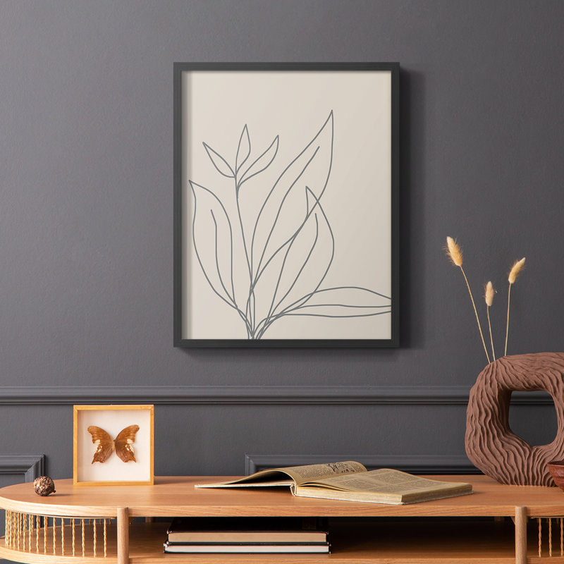 «Neutral Lines I», reproduction encadrée - bois massif, Noir, H 28 po x l 22 po
