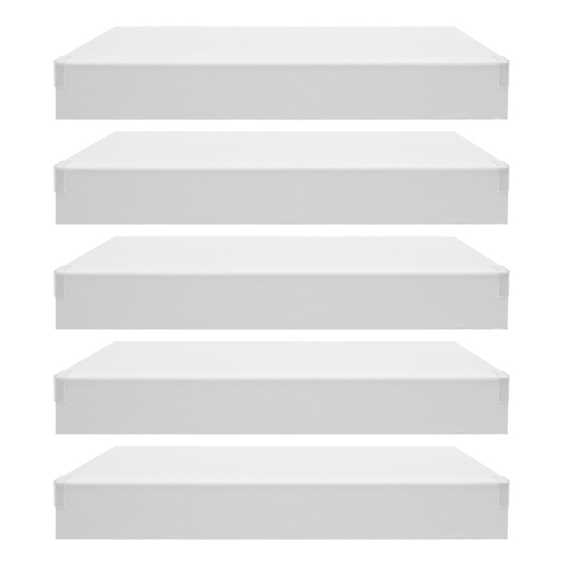 Set Of 5 Wall-Mounted Foamed PVC Wire Rack Covers Rectangular Pantry Shelves Covers For Bathroom Kitchen, White