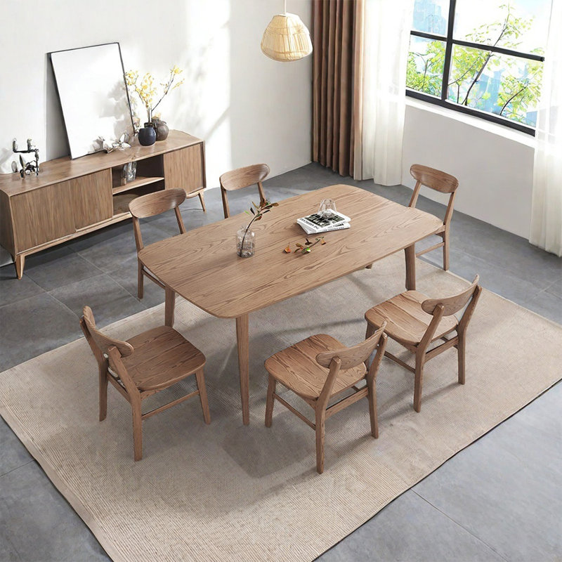 Household solid wood dining table sets, 29.92"H x 55.11"L x 31.49"W