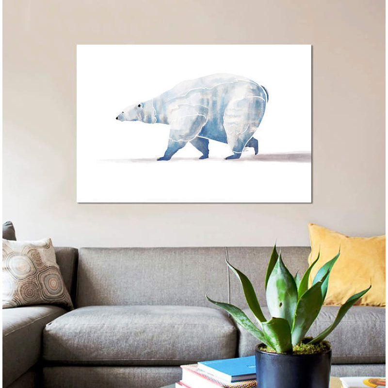 « polar bear », reproduction sur toile, H 37 po x l 37 po x P 1,5 po, Toile tendue, Pas de tapis