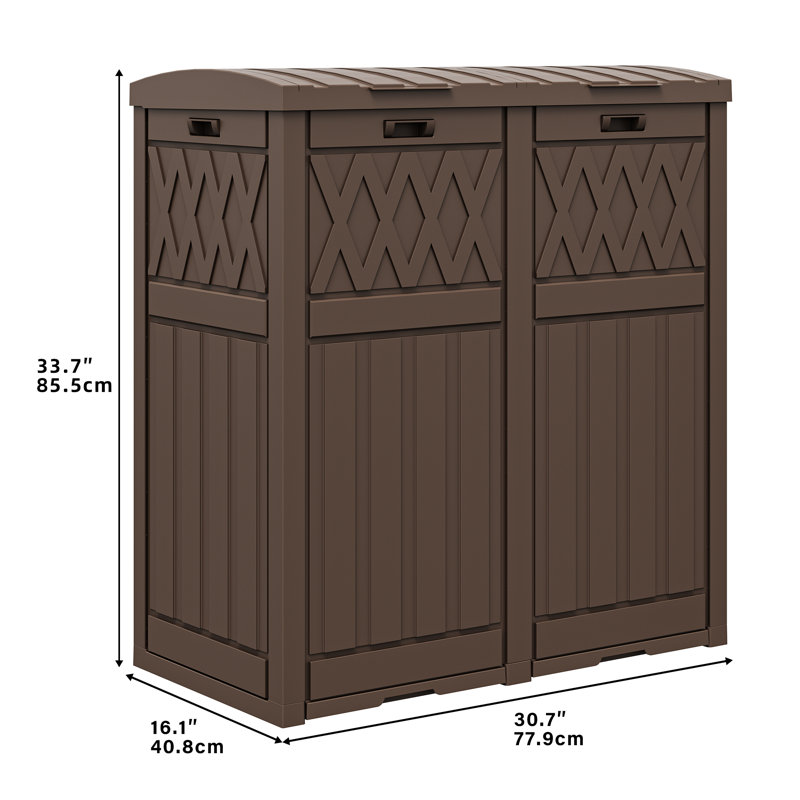 Boîte de rangement en résine 61 gallons Balconera, Brun