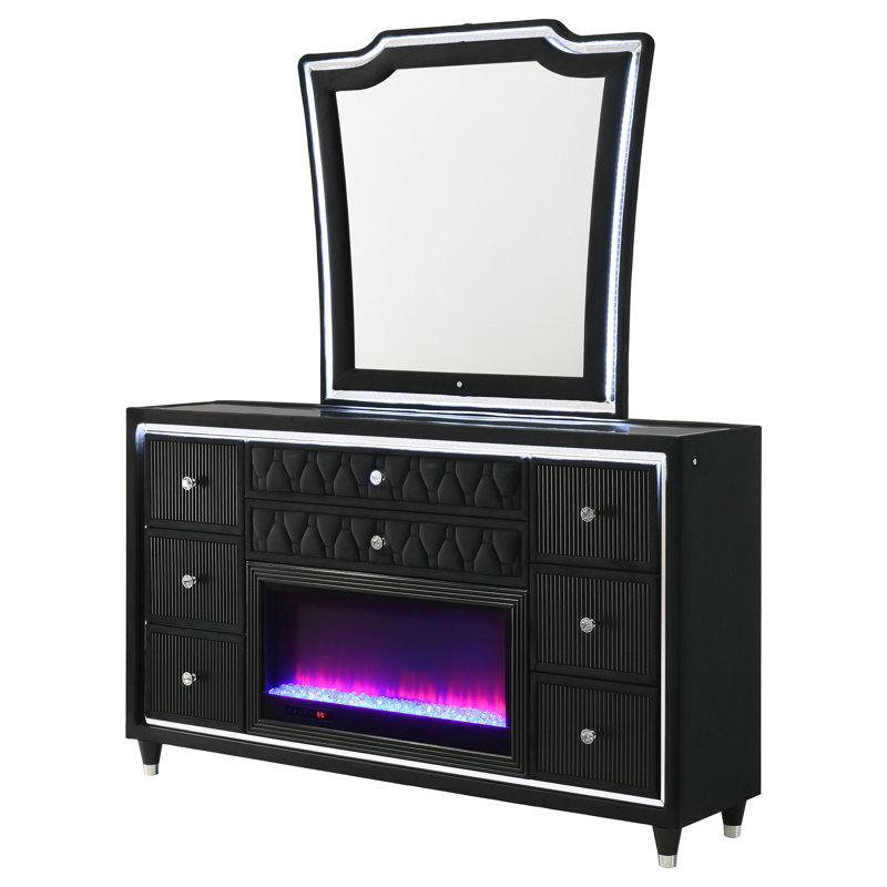 Commode avec miroir à 8 tiroirs Lorient