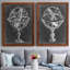 Armillary Sphere on Charcoal I - Ensemble de 2 peintures sur toile encadrées-794708435-794708455