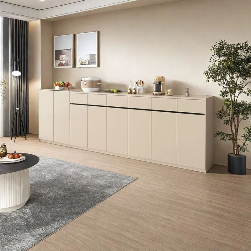 Large Rectangular Modern Cabinet, Versatile Buffet Sideboard and Storage Cabinet, Beige