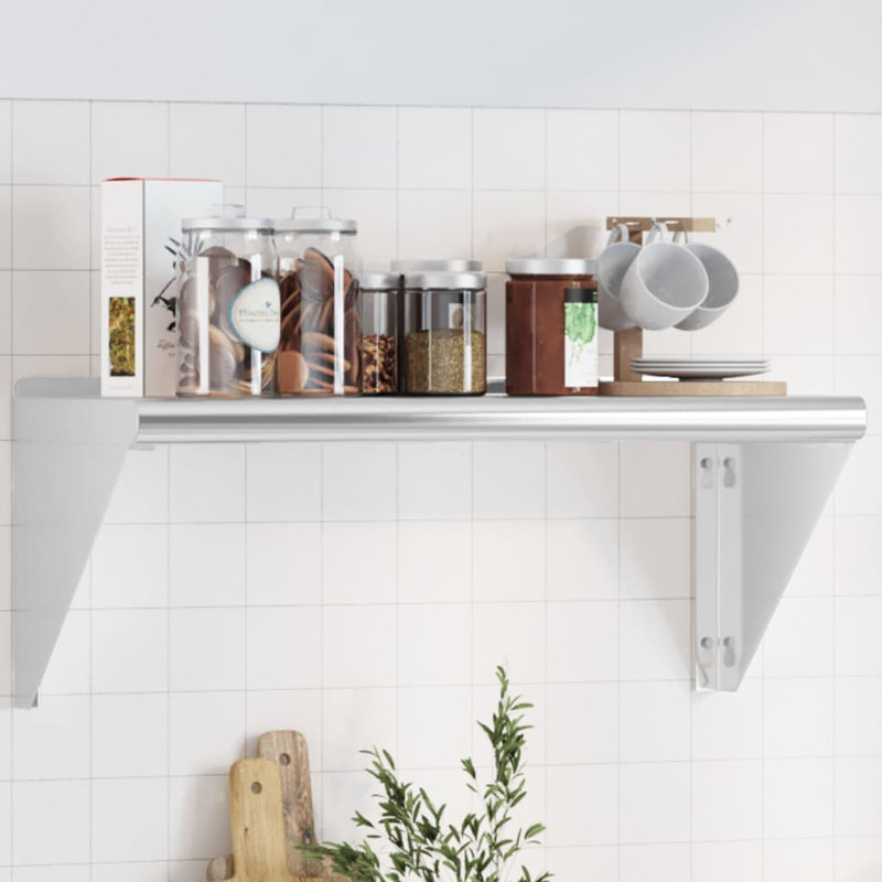 Annakate Stainless Steel Bracket Shelf, 31cm H x 75cm W x 30cm