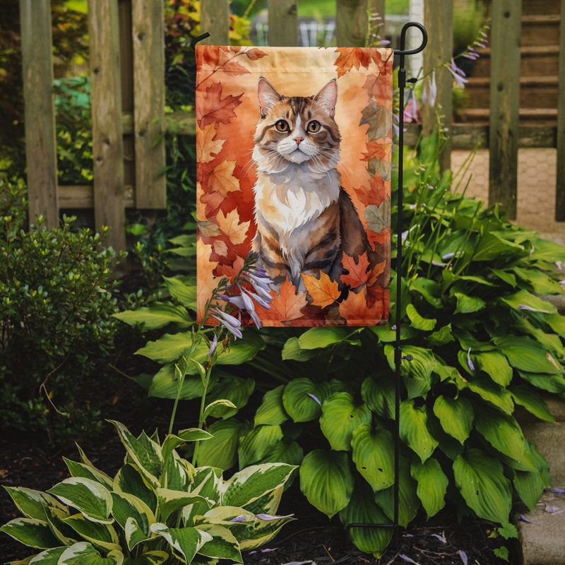 Chat en feuilles d'automne drapeau de jardin, Chantilly Tiffany