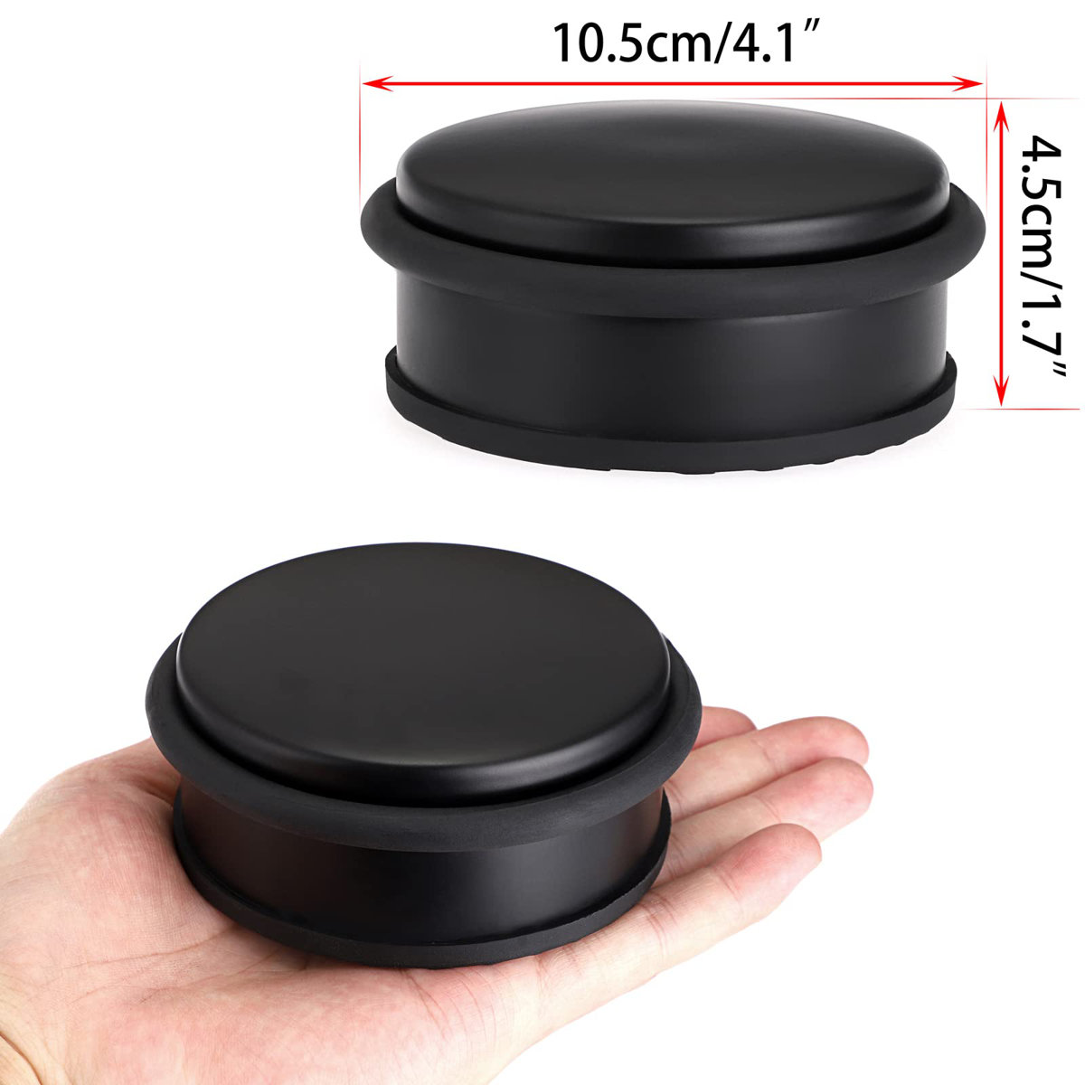 No Drill Floor Door Stoppers - Heavy Duty Adhesive Door Stops Wall Protectors 2-Pack