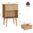24" Fluted Nightstand with Drawer & Open Cubby,Wood nightstand-1572804324