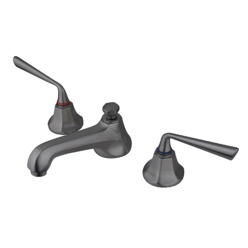 Copenhagen Widespread Bathroom Faucet with Drain Assembly, Satin Nickel