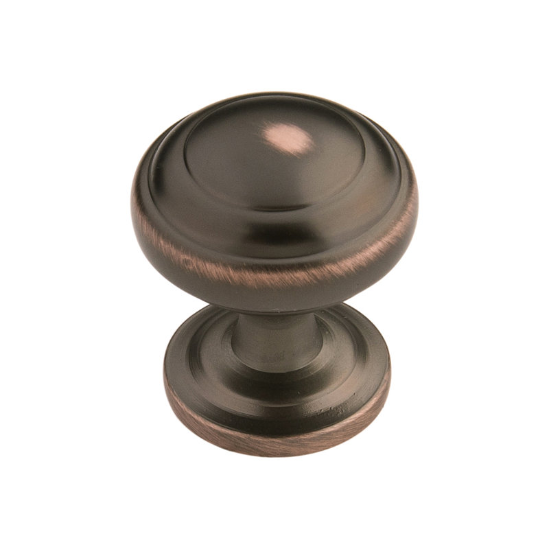 Poignée champignon 1 1/4 po de diamètre, Bronze frotté à l'huile, H 1 po x l 1 po x P 1,13 po