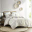 Housse de couette en coton et taies décoratives avec chenille - motifs géométriques imprimés-119105390