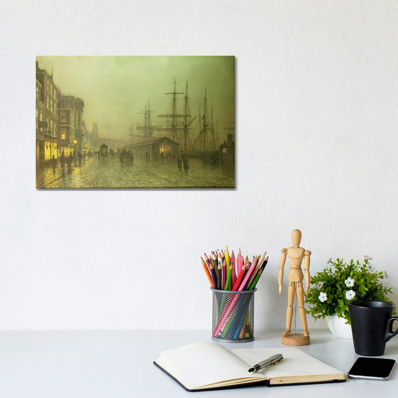 Liverpool Docks by John Atkinson Grimshaw - Wrapped Canvas Print, 20.32 cm H x 30.48 cm W