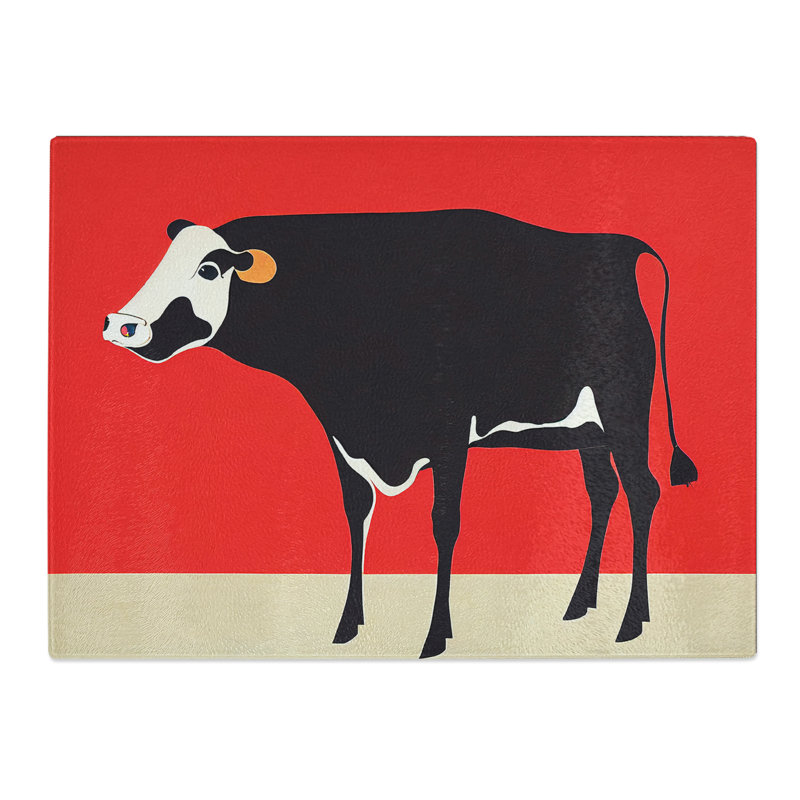 Beauteous Cow Abstract  Glass Chopping Board