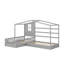 Lit simple en bois avec clôture-417821806