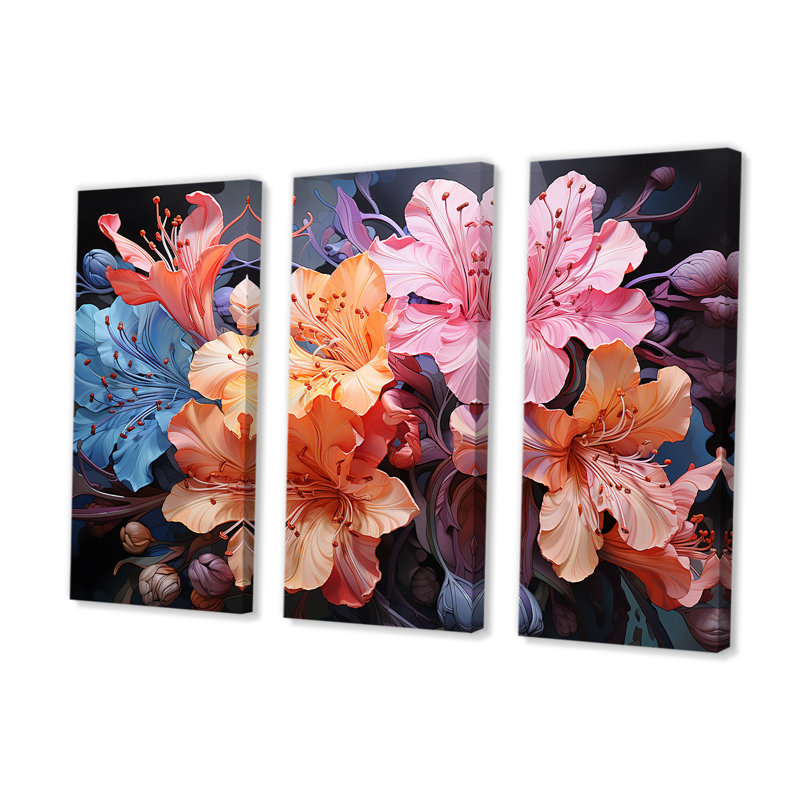 Burst Of Tropical Color Hibiscus III - Hibiscus, ensemble d'art sur toile, H 32 po x l 48 po x P 1 po