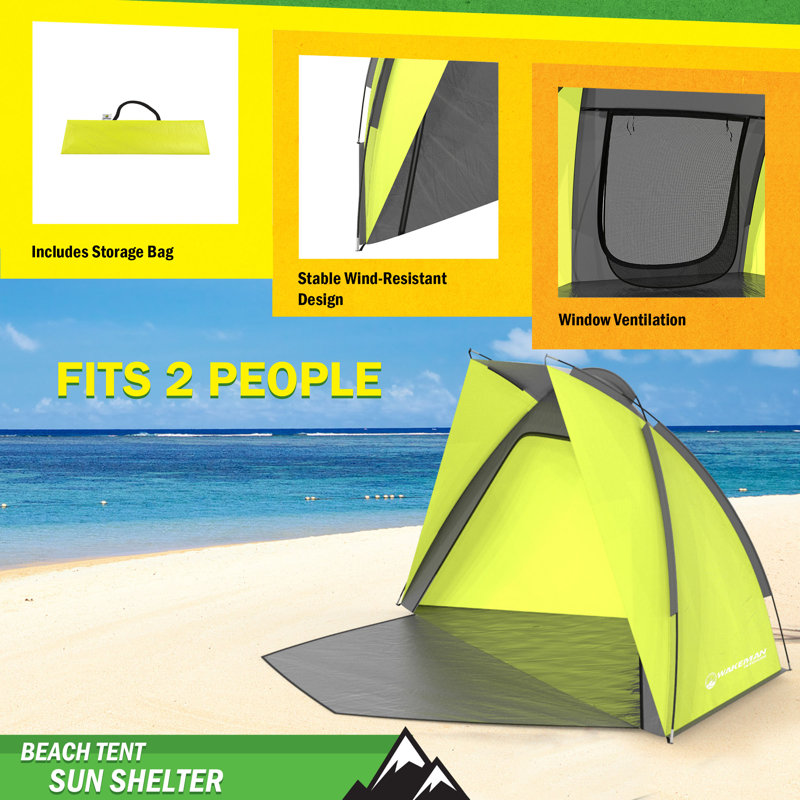 Wakeman Beach Tent and Sun Shelter - Water and Wind-Resistant Shade Canopy for UV Protection - Easy Set-Up Tent with Carry Bag
