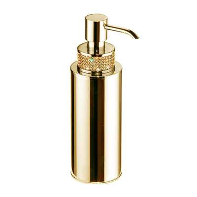 Zenor Table Soap Dispenser. Polished gold-golden crystals