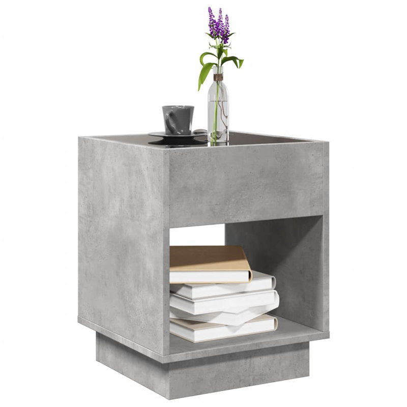 Dalten Coffee Table with Storage, 50cm H x 40cm L x 40cm W, Concrete Grey