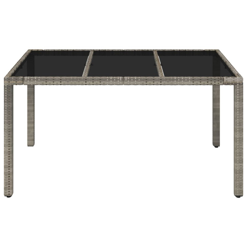 Adaleia Rectangular Outdoor Dining Table, 75cm H x 150cm W x 90cm D, Black