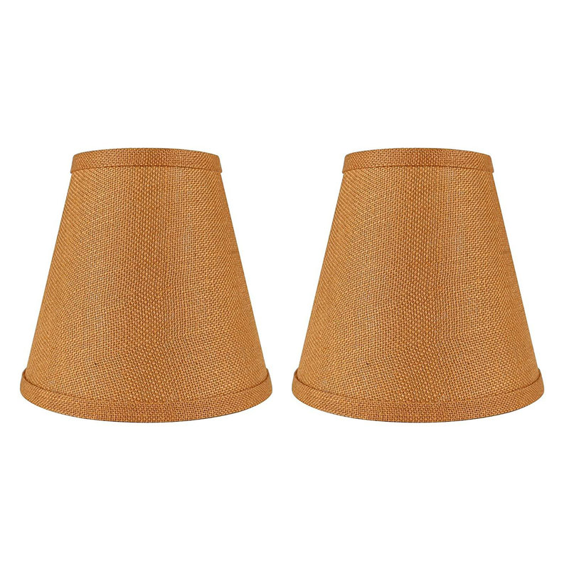 Abat-jour empire en soie 7 po H, 8.5" H x 9" W x 9" D, Toile de jute tangerine