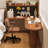 Nut-brown L-Shaped Solid Wood writing desk-118245254-133751128