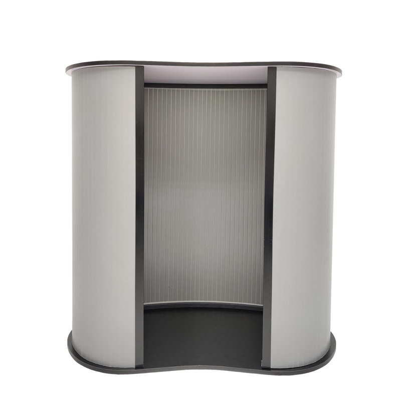 Portable Black and White MDF Tradeshow Podium