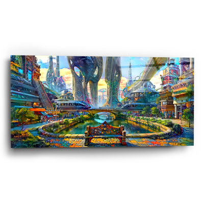 'Regreso Al Vecindario'  by Pedro Gavidia Acrylic Glass Wall Art, 24" x 12"