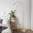 62'' Modern Standing Tall Arched/Arc Floor Lamp with adjustable Glass Shade and On/Off Foot Switch Gold Floor Lamp for Living Room