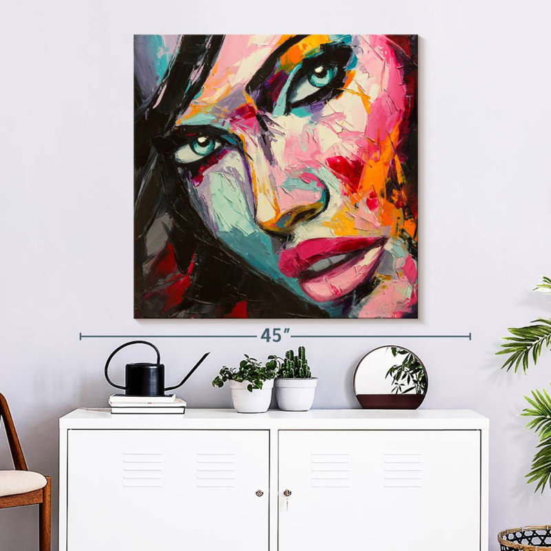 Leisha, belle femme abstraite, H 33 po x l 33 po