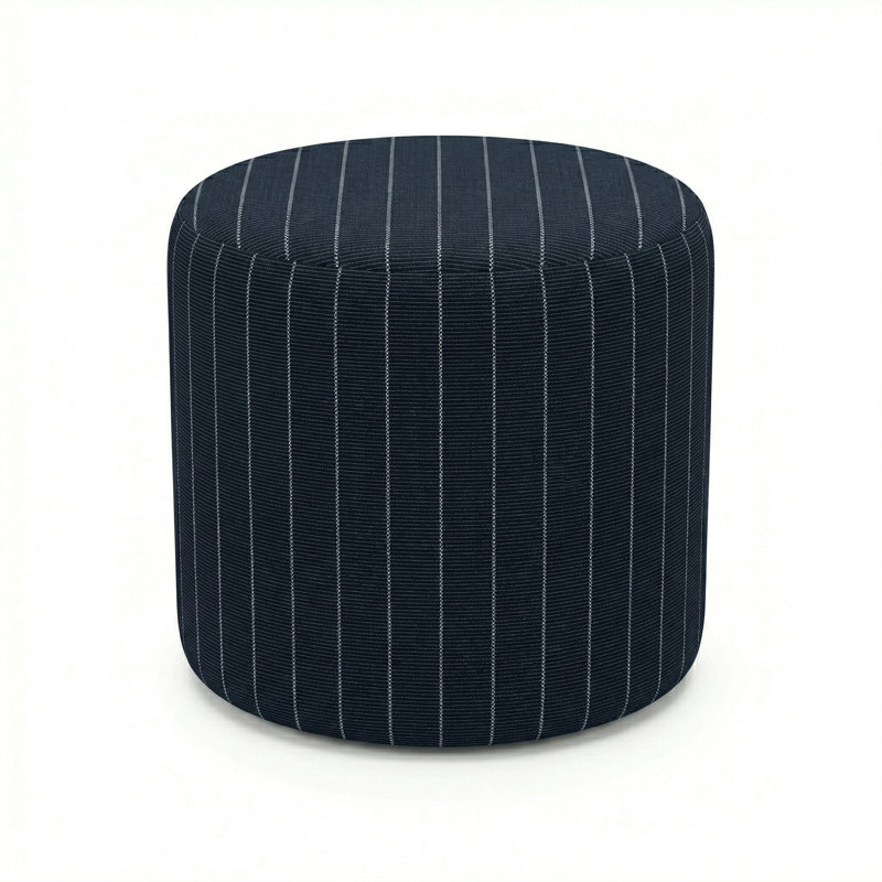 Pouf rond 18 "Lily Gardens, Bleu très foncé