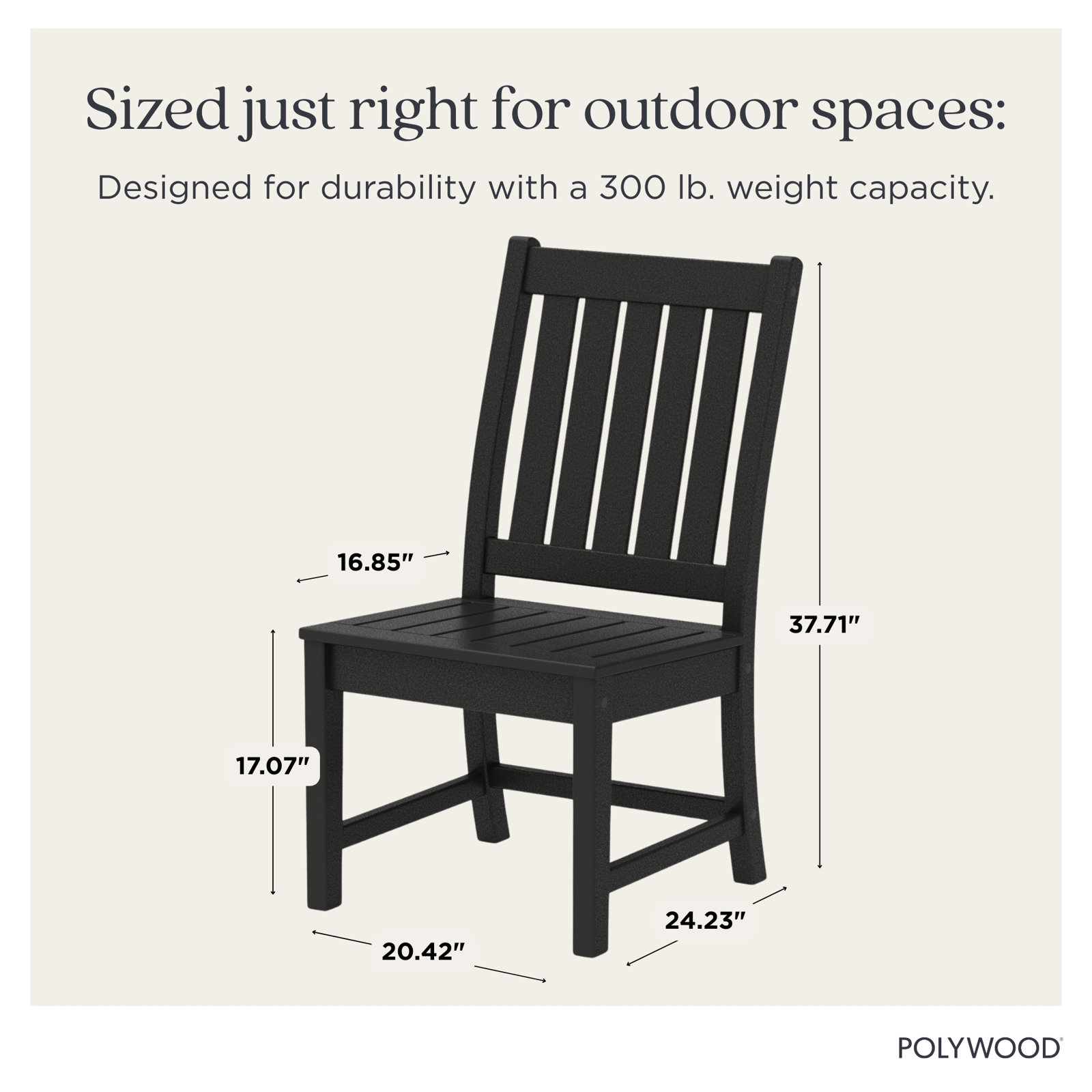POLYWOOD® Verlyn Patio Side Chair, Slate Gray