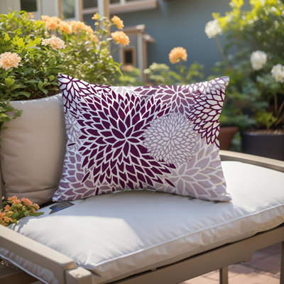 Arlo Floral and Abstract Outdoor Reversible Throw Pillow
