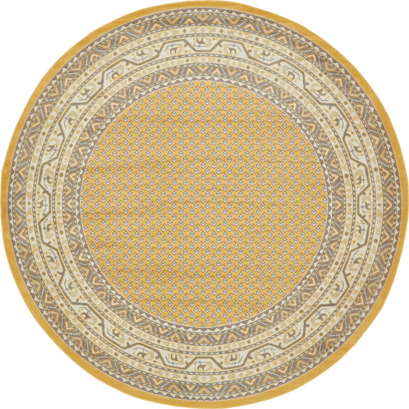 Swinson Geometric Indoor Rug, Round 8'