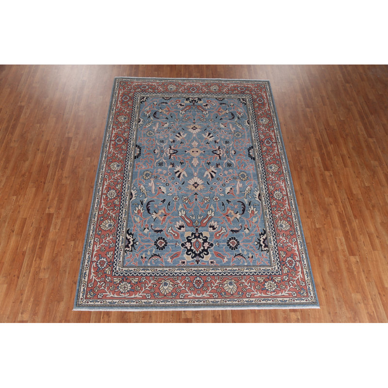 Tapis oriental floral Sultanabad Ziegler noué à la main 7 x 10