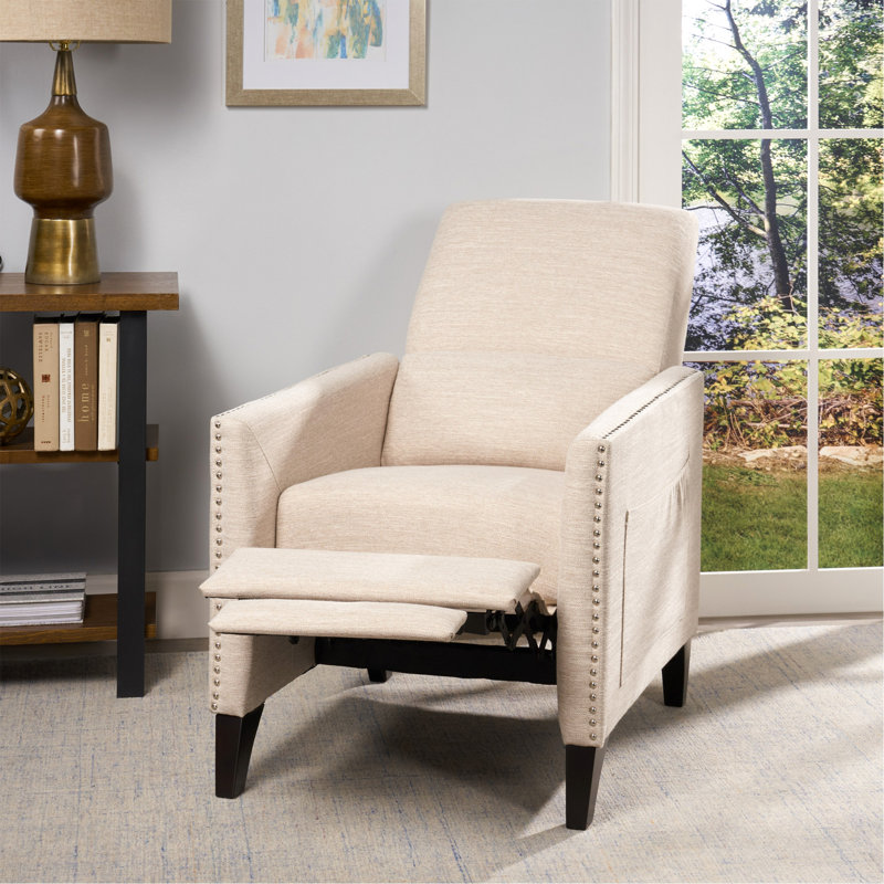Fauteuil inclinable à pression avec détails élégants pour une détente ultime, Beige