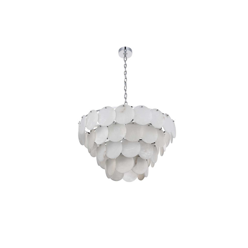 Lustre en albâtre 30 pouces Idamay, Chrome chrome