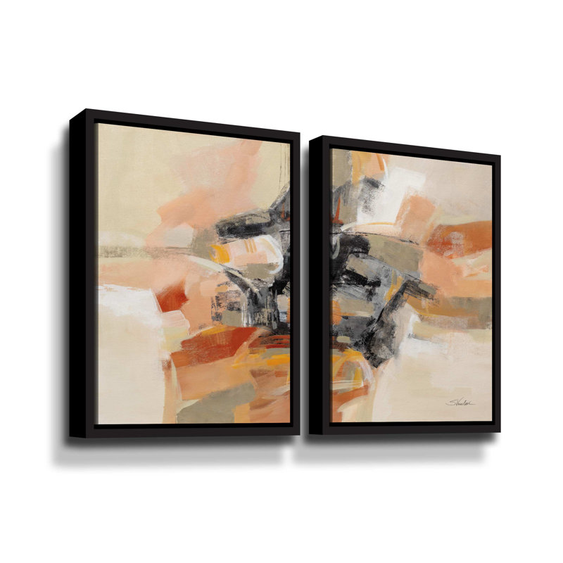 String Melody " String Melody " 2 - Pieces, 32" W x 24" H, Black Floater Framed Canvas