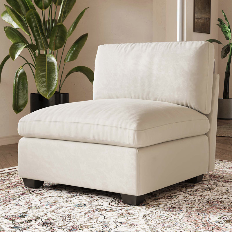  Canapé modulaire en velours côtelé Knopp, Velours beige