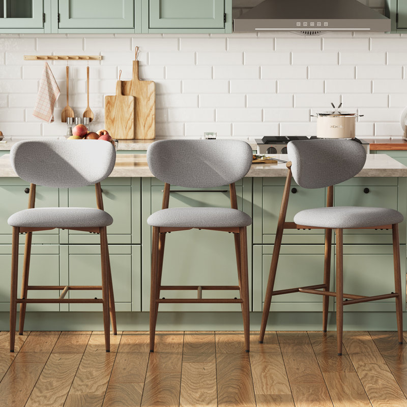 Tabouret de comptoir rembourré Westhampton, 4, Gris